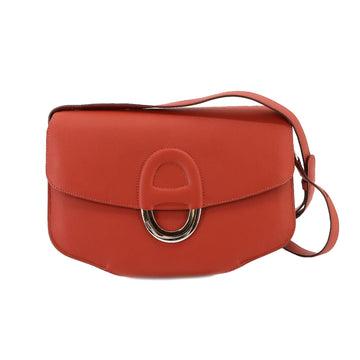 HERMES Cherche Midi 25 Shoulder Bag Evercolor Rouge T-engraved Silver Hardware