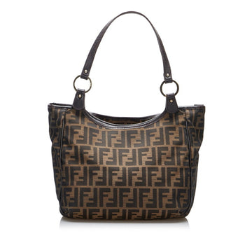 Fendi Zucca handbag brown canvas leather ladies FENDI