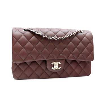 Chanel Matelasse 25 Shoulder Bag Caviar Skin Ladies Brown W Flap Cocomark 14 Series Made in 2010