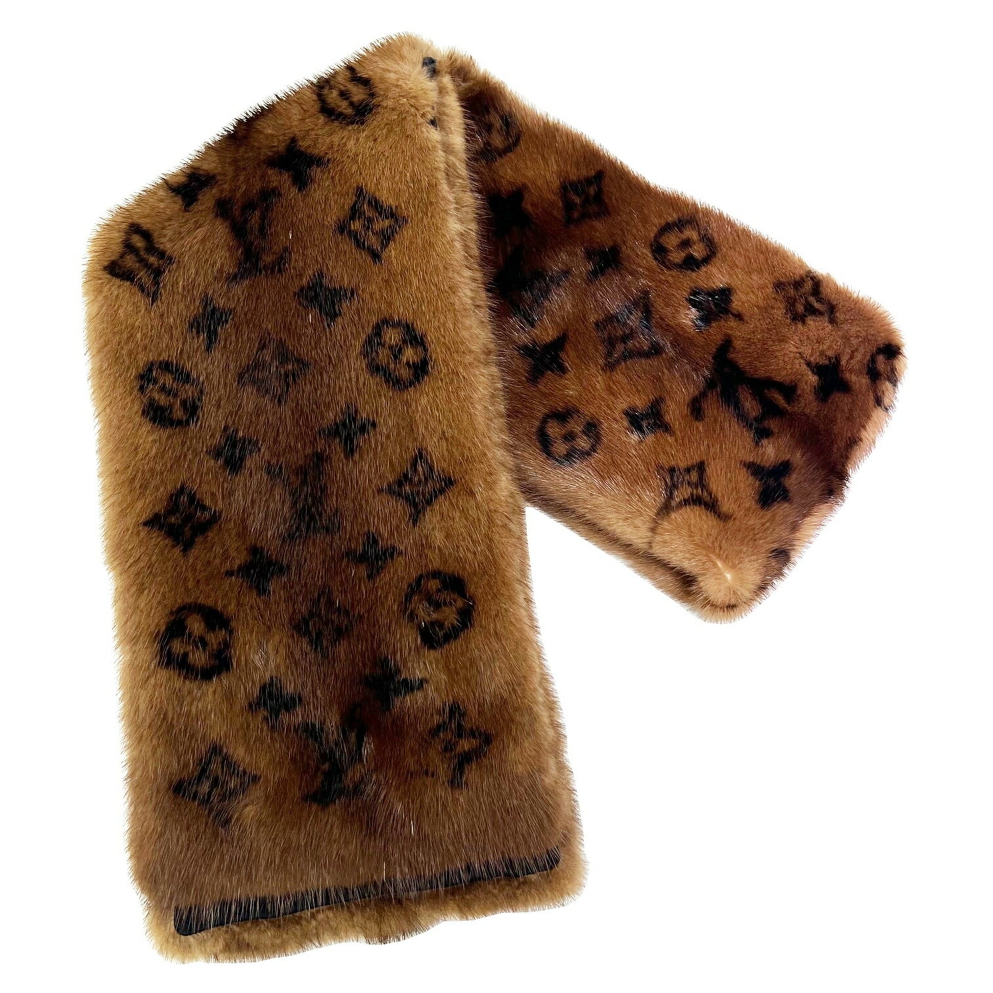 Louis Vuitton Louis Vuitton Echarpe Vizon M78744 Al0138 Monogram Brown Mink  Fur Muffler Women's Auction