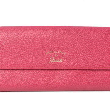 GUCCI Wallet  Long Swing Leather Pink 354496