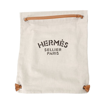 HERMES Sac Aline MM Beige/Brown Y stamp [around 2020] Women's Canvas Shoulder Bag