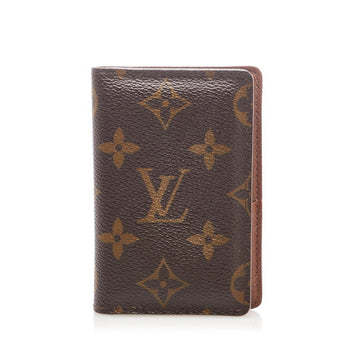 Louis Vuitton Monogram Organizer de Poche Card Case Pass M61732 Brown PVC Leather Ladies LOUIS VUITTON
