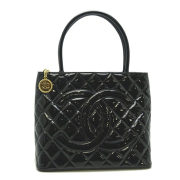 Chanel Reprinted Tote Women's Handbag A01804 Enamel Black