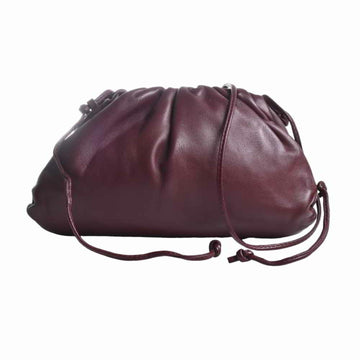 Bottega Veneta Leather The Pouch Shoulder Bag Bordeaux