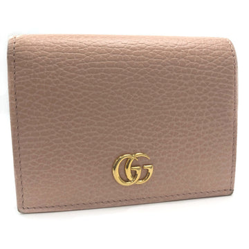 GUCCI Folio Wallet GG Marmont 456126 Leather Pink Ladies