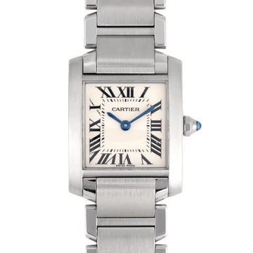 Cartier Tank Francaise SM SS Women's Watch Quartz Ivory Dial W51008Q3