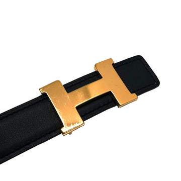 HERMES Mini Constance Reversible Belt 24 mm Z Engraved Manufactured in 2021 H Logo Size 85 Ladies Pink Gold Black Swift Epson