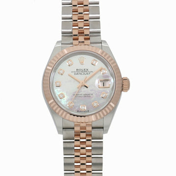 ROLEX Lady Datejust 28 White Shell x 10P Diamond 279171NG Ladies Watch N