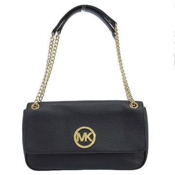 MICHAEL KORS Leather FULTON Chain Shoulder Bag 35H2GFTF1L Black Ladies