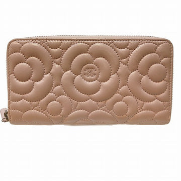 CHANEL Camellia Round Zipper Wallet Long Ladies