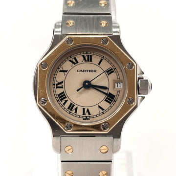 CARTIER Santos Octagon SM Watch Stainless Steel  187903 Ladies Gold