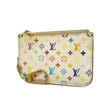 LOUIS VUITTONAuth  Monogram Multicolore Pochette Cle M93734 Women's Coin Purse/coin Case Blanc,Litchi