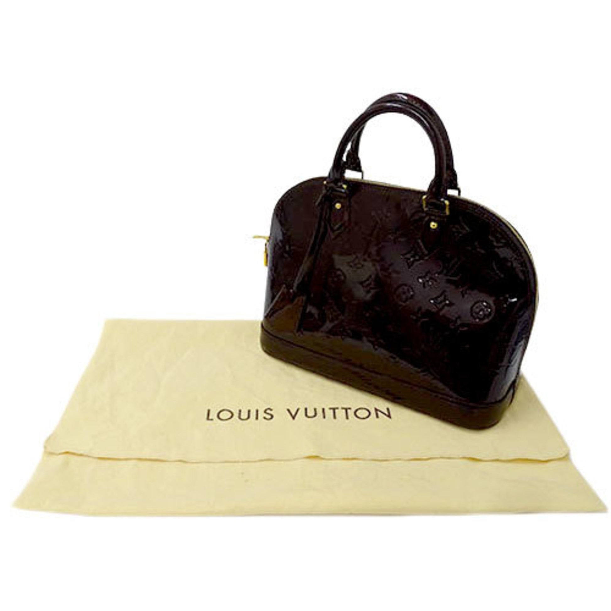 LOUIS VUITTON Alma Size PM Monogram Vernis Leather Amarante M91611
