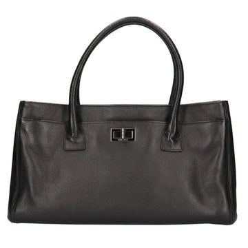 CHANEL executive tote bag calf black ladies