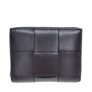 BOTTEGA VENETA Maxi Intrecciato Zip Around Black 649596 Bi-Fold Wallet Round Fold