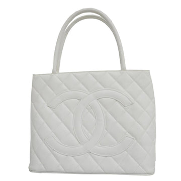 CHANEL tote bag reproduction caviar skin white gold hardware ladies
