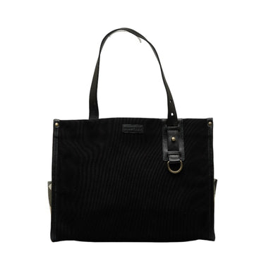 BURBERRY Nova Check Tote Bag Handbag Black Canvas Leather Women's