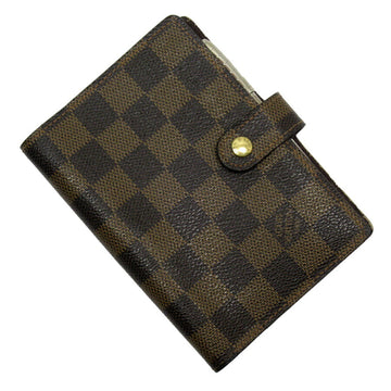 LOUIS VUITTON Notebook Cover Damier Agenda PM Canvas Ebene Gold Unisex R20700