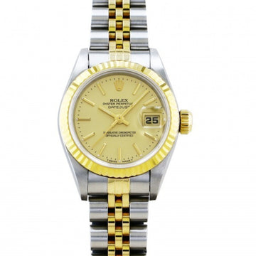 ROLEX Datejust 69173 champagne dial used watch ladies