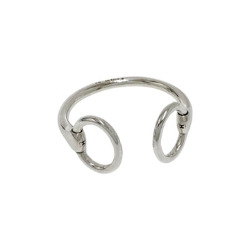 HERMES Logo Nausicaa Silver 925 Bangle Bracelet Accessory Men's Women's 36624