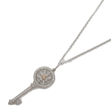 TIFFANY&CO Daisy Key Diamond/Pink Diamond Necklace Necklace Clear Pt950Platinum Clear