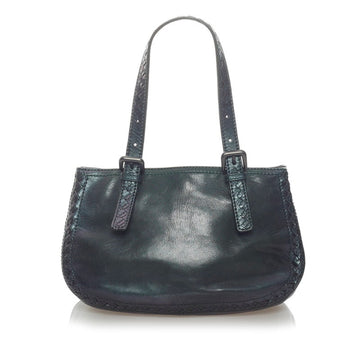 Bottega Veneta Intrecciato Handbag in Metallic Green Leather for Women BOTTEGAVENETA