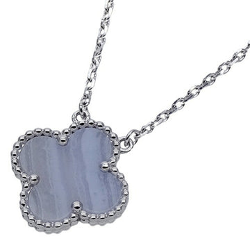 VAN CLEEF & ARPELS Necklace Alhambra Women's 750WG Chalcedony White Gold VCARD34900 Polished
