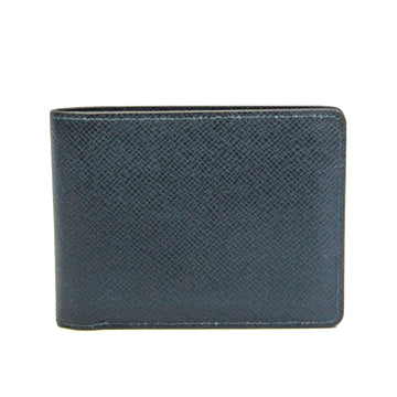 LOUIS VUITTON Taiga Multiple Wallet M30530 Men's Taiga Leather Bill Wallet [bi-fold] Navy Blue