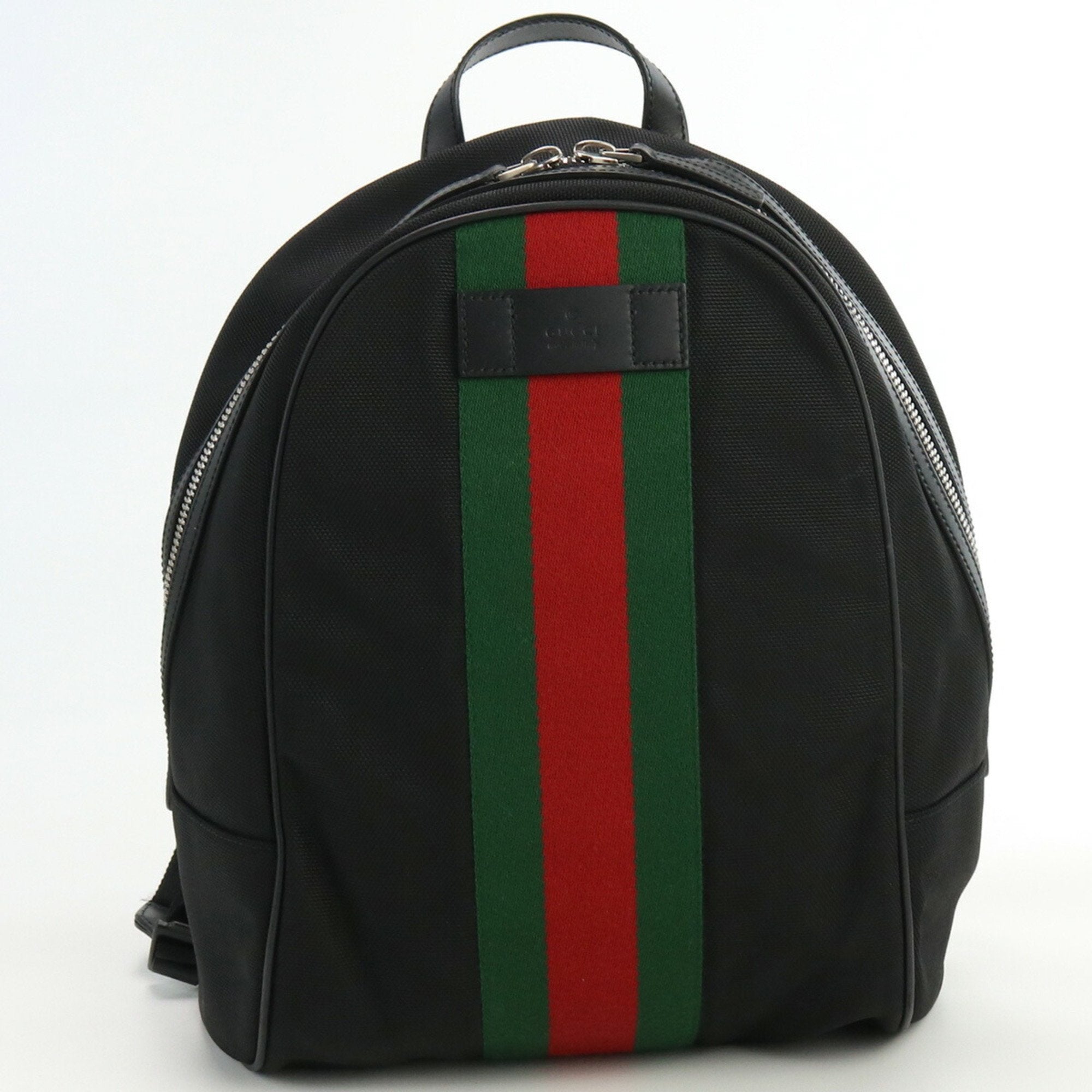 Black gucci backpack with 2025 red and green stripe