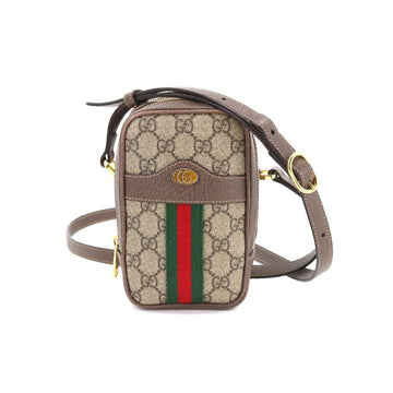 GUCCI Ophidia GG Supreme Shoulder Bag Leather Beige Brown 546595