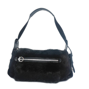 SALVATORE FERRAGAMOAuth  Shoulder Bag Women's Suede Shoulder Bag Black