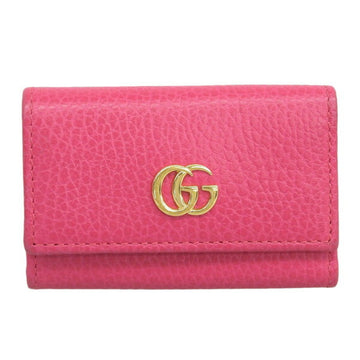 GUCCI GG Marmont Leather 6 Row Key Case 456118 Pink Ladies