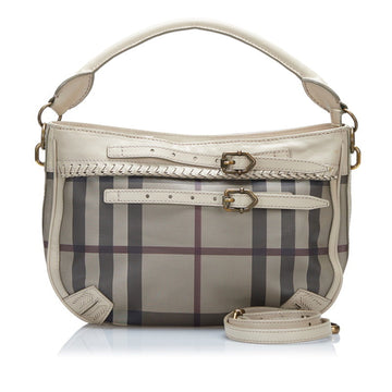 Burberry check shoulder bag handbag beige brown PVC leather ladies BURBERRY