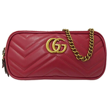 GUCCI bag ladies shoulder GG Marmont red 546581