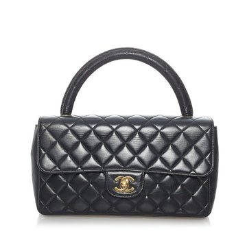 Chanel Matelasse Coco Mark Black Lambskin Handbag Ladies