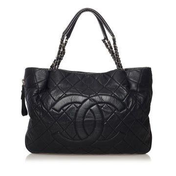 Chanel matelasse chain tote bag black caviar skin ladies CHANEL