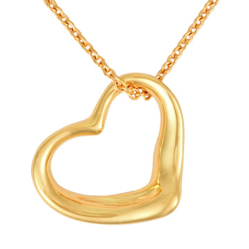 TIFFANY&Co Open Heart Necklace K18YG Pendant Elsa Peretti