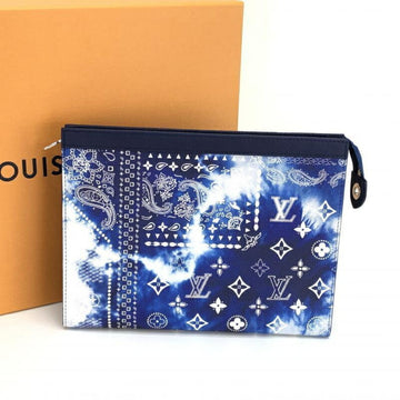 Louis Vuitton M81442 Pochette Voyage MM Monogram Blue Bandana Pattern Clutch Bag