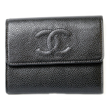 Chanel Caviar Skin Bi-Fold Wallet Women's