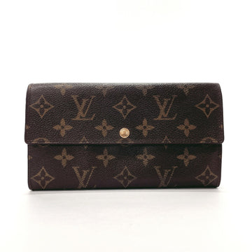 LOUIS VUITTON Pochette Portomone Credit Long Wallet Monogram Canvas  M61725 Women's Brown