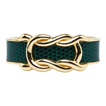 HERMES Bangle Gold Green Plated Ladies