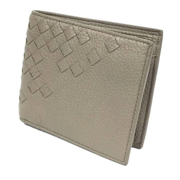 BOTTEGA VENETA Intrecciato folding wallet with coin purse Greige leather