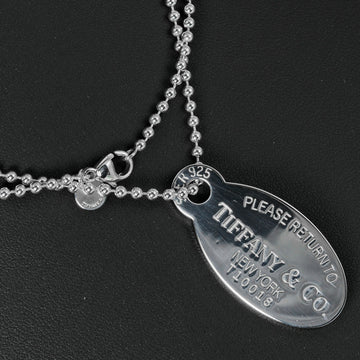 TIFFANY Return Toe Oval Tag Necklace 86cm Ball Chain Silver 925 &Co.