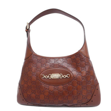 GUCCI Shoulder Bag sima 145778 Leather Brown Gold Hardware Women's