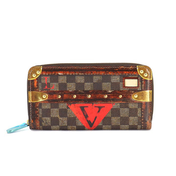 LOUIS VUITTON Transformed Damier Zippy Wallet Round Zipper Long Brown M63490