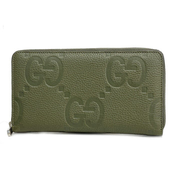 GUCCI long wallet jumbo GG 739482 leather green men's women's