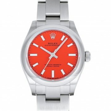 ROLEX Oyster Perpetual 31 277200 Coral Red Dial Watch