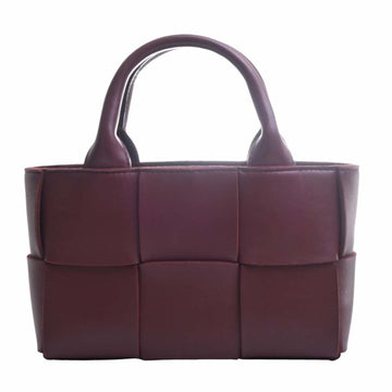 BOTTEGA VENETA Maxi Intrecciato Leather Candy Arco Tote Bag Bordeaux Ladies