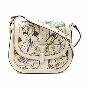 GUCCI Shoulder Bag Ladies White Multicolor PVC Leather 336749 Nice Flora Flower